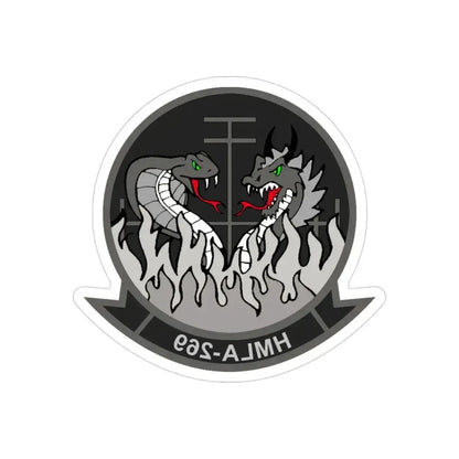 HMLA 269 (USMC) REVERSE PRINT Transparent Die-Cut STICKER 3 Inch Die-Cut Transparent - The Sticker Space