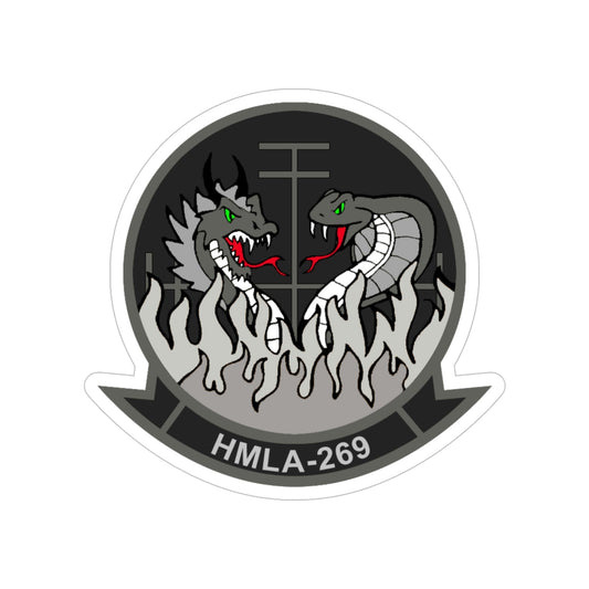 HMLA 269 (USMC) Transparent STICKER Die-Cut Vinyl Decal-6 Inch-The Sticker Space