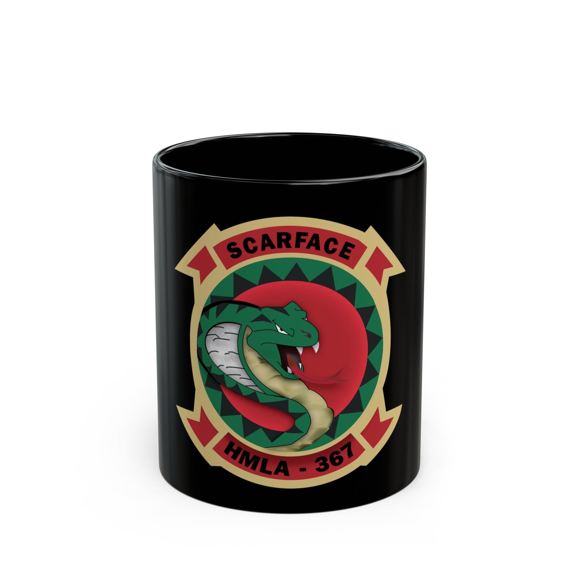 HMLA 367 Scarface (USMC) Black Coffee Mug-11oz-The Sticker Space