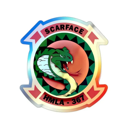 HMLA 367 Scarface (USMC) Holographic STICKER Die-Cut Vinyl Decal - The Sticker Space