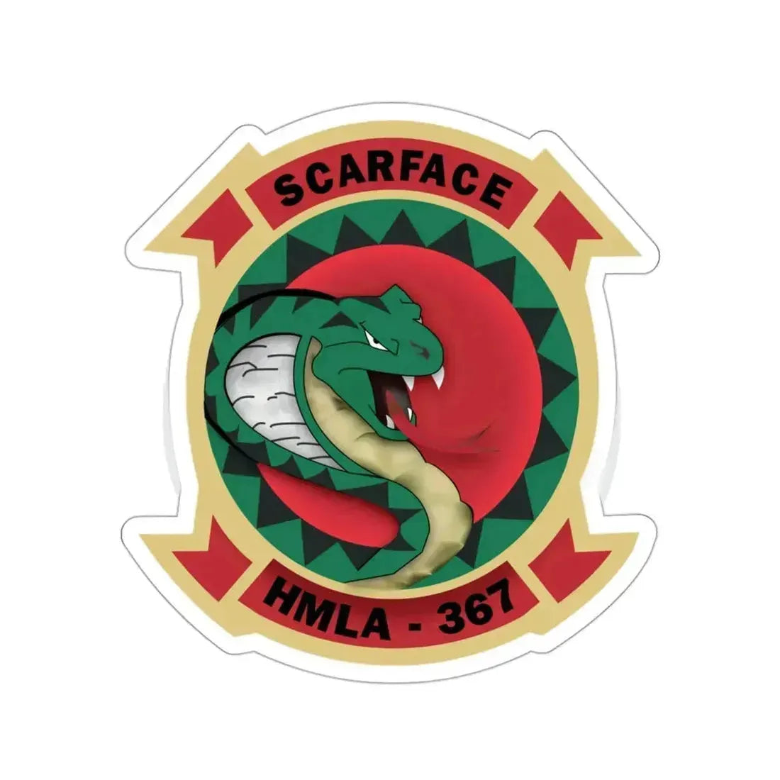 HMLA 367 Scarface (USMC) STICKER Vinyl Die-Cut Decal 3 Inch - The Sticker Space