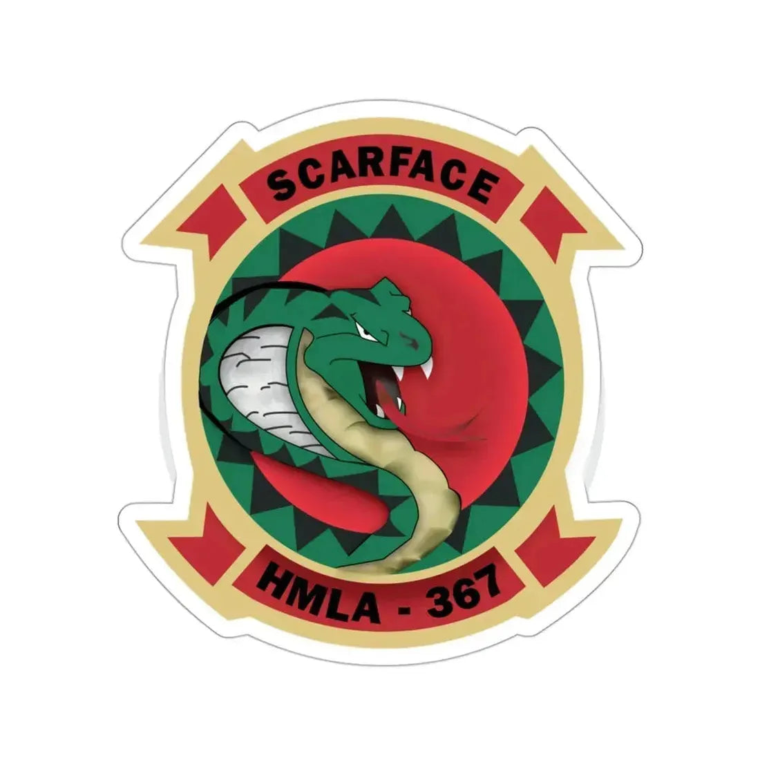 HMLA 367 Scarface (USMC) STICKER Vinyl Die-Cut Decal 3 Inch - The Sticker Space