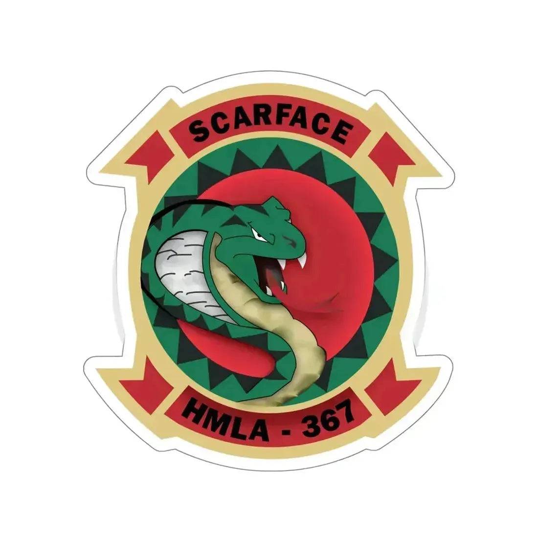 HMLA 367 Scarface (USMC) STICKER Vinyl Die-Cut Decal 5 Inch - The Sticker Space