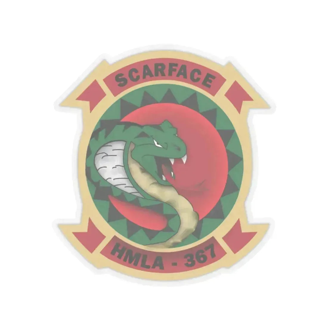 HMLA 367 Scarface (USMC) STICKER Vinyl Kiss-Cut Decal 2 Inch Transparent - The Sticker Space