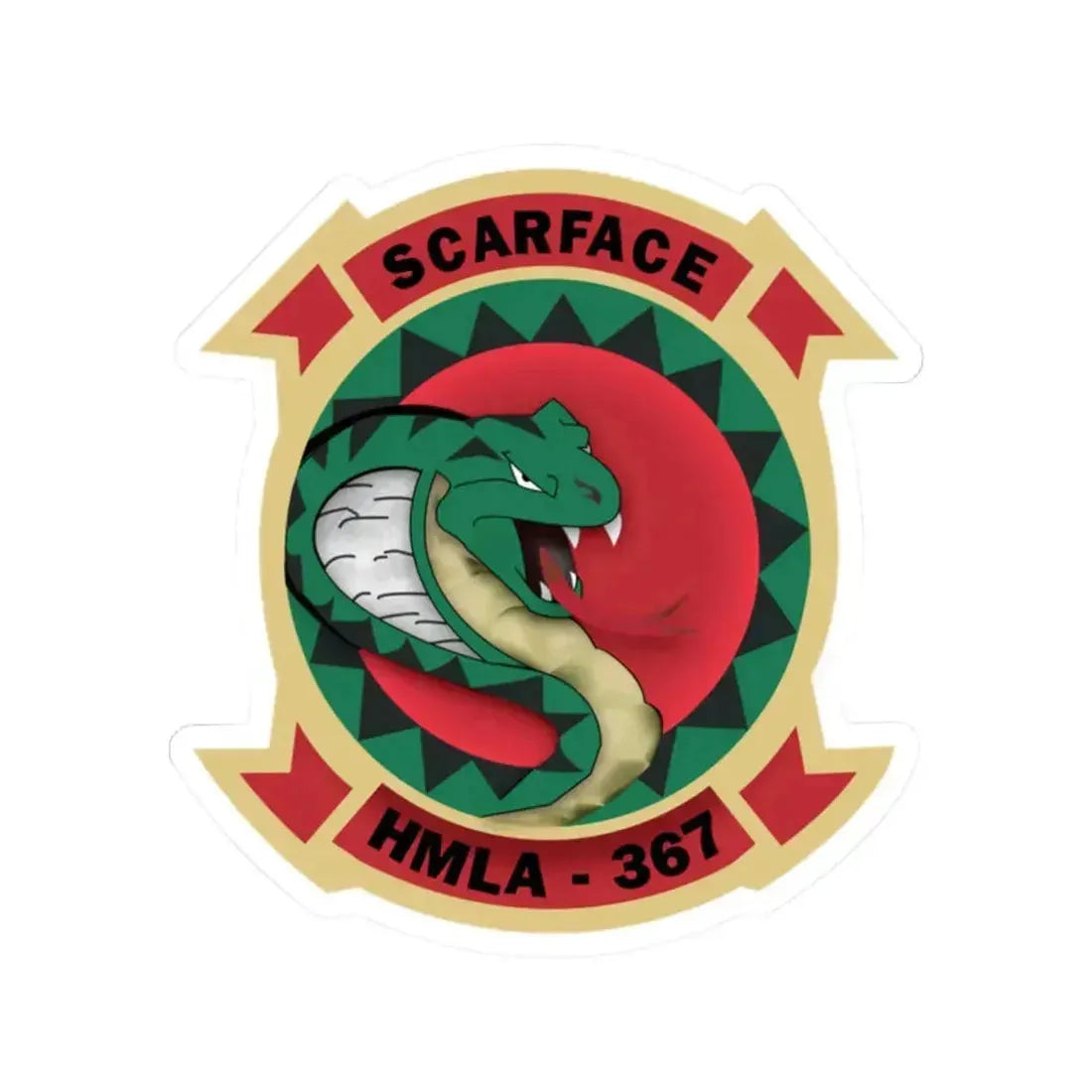 HMLA 367 Scarface (USMC) STICKER Vinyl Kiss-Cut Decal 2 Inch White - The Sticker Space
