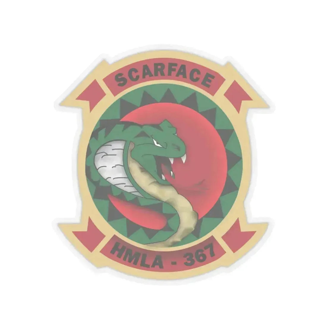 HMLA 367 Scarface (USMC) STICKER Vinyl Kiss-Cut Decal 3 Inch Transparent - The Sticker Space