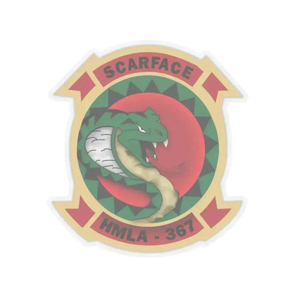 HMLA 367 Scarface (USMC) STICKER Vinyl Kiss-Cut Decal 3 Inch Transparent - The Sticker Space