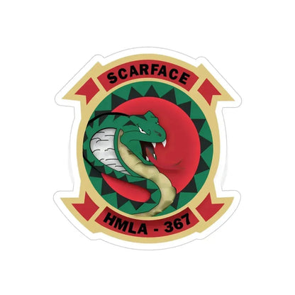 HMLA 367 Scarface (USMC) Transparent STICKER Die-Cut Vinyl Decal 4 Inch - The Sticker Space