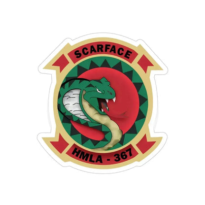 HMLA 367 Scarface (USMC) Transparent STICKER Die-Cut Vinyl Decal 6 Inch - The Sticker Space