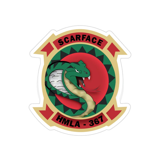 HMLA 367 Scarface (USMC) Transparent STICKER Die-Cut Vinyl Decal-6 Inch-The Sticker Space