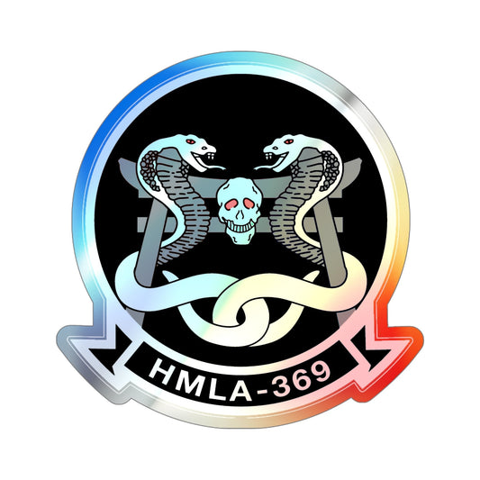 HMLA 369 (USMC) Holographic STICKER Die-Cut Vinyl Decal-6 Inch-The Sticker Space