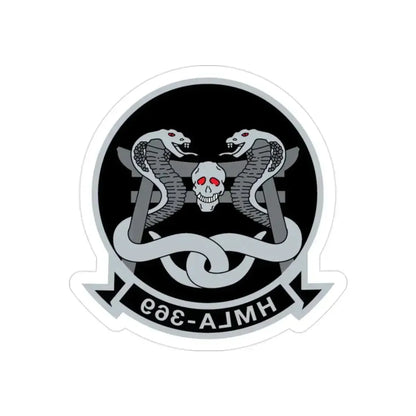 HMLA 369 (USMC) REVERSE PRINT Transparent Die-Cut STICKER 2 Inch Die-Cut Transparent - The Sticker Space