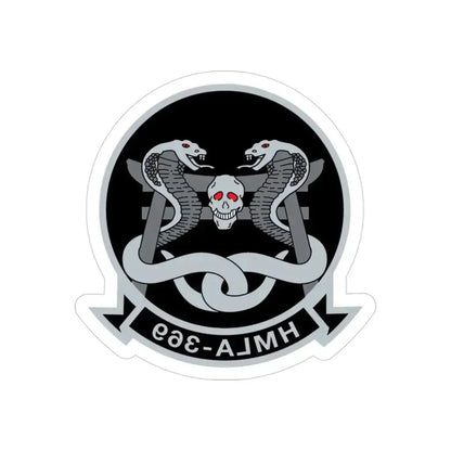 HMLA 369 (USMC) REVERSE PRINT Transparent Die-Cut STICKER 3 Inch Die-Cut Transparent - The Sticker Space