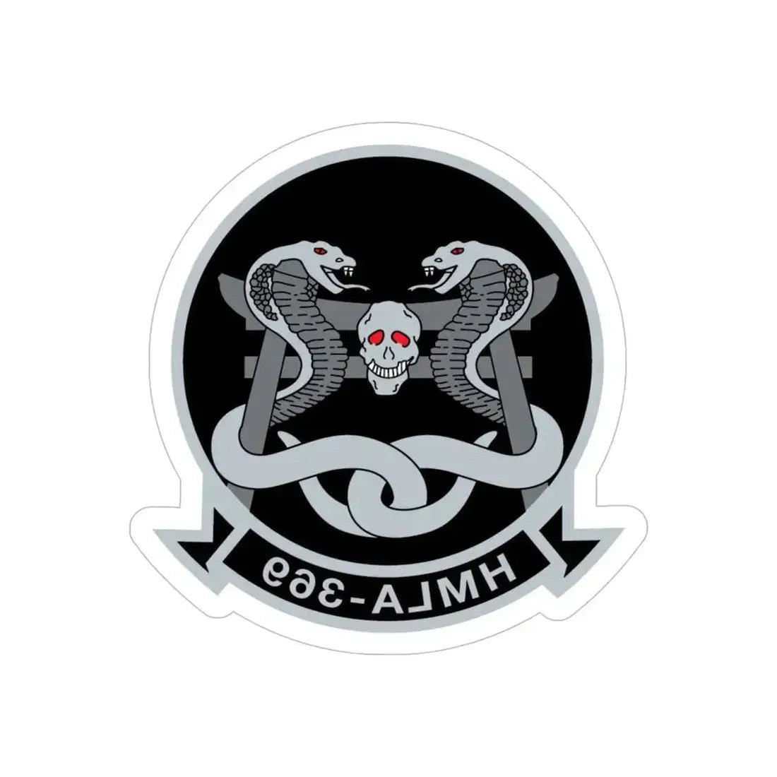 HMLA 369 (USMC) REVERSE PRINT Transparent Die-Cut STICKER 6 Inch Die-Cut Transparent - The Sticker Space