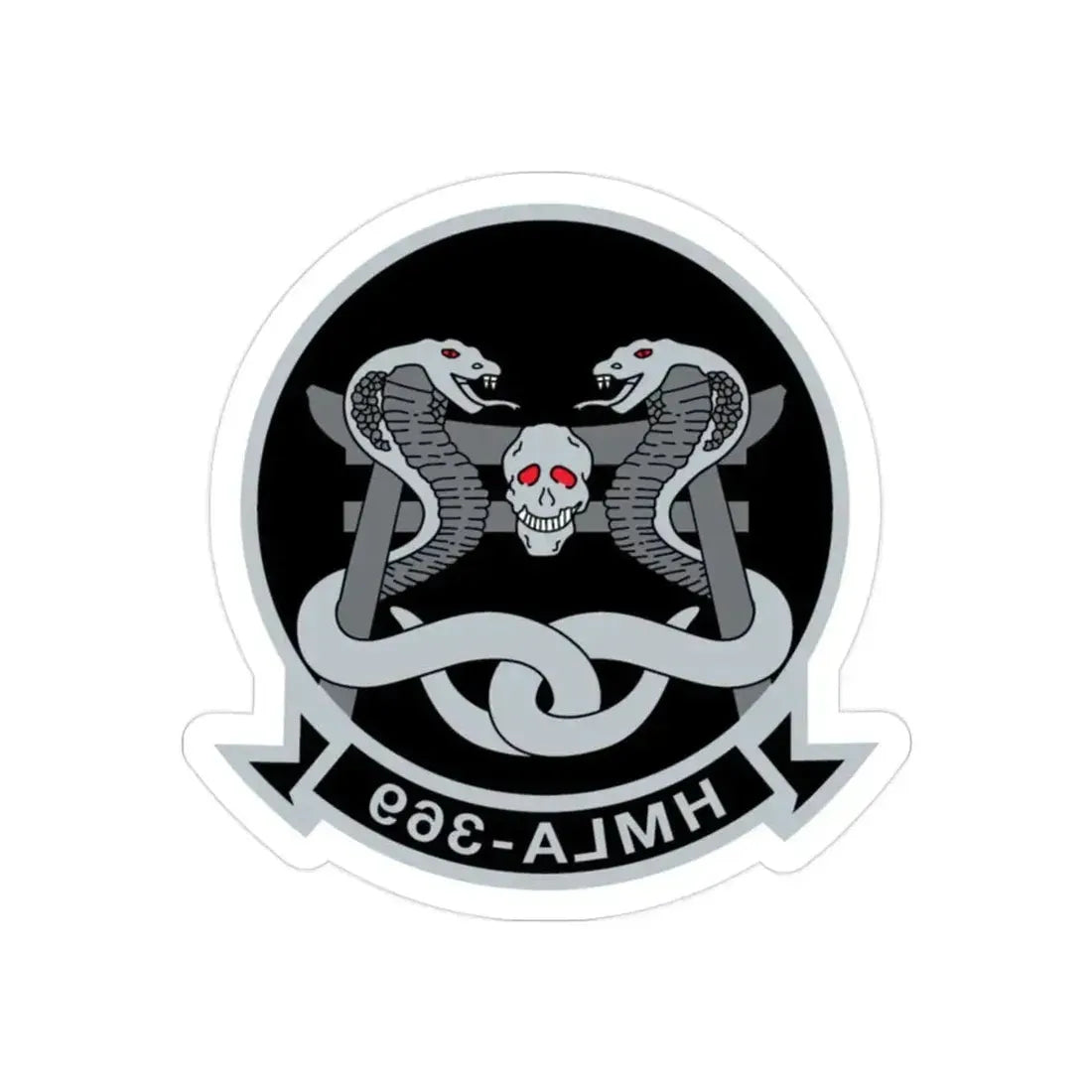 HMLA 369 (USMC) REVERSE PRINT Transparent Die-Cut STICKER - The Sticker Space