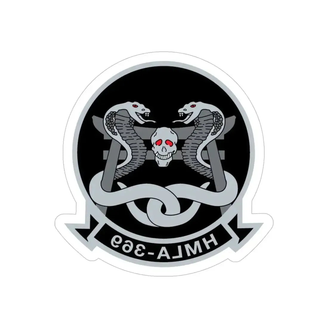 HMLA 369 (USMC) REVERSE PRINT Transparent Die-Cut STICKER - The Sticker Space