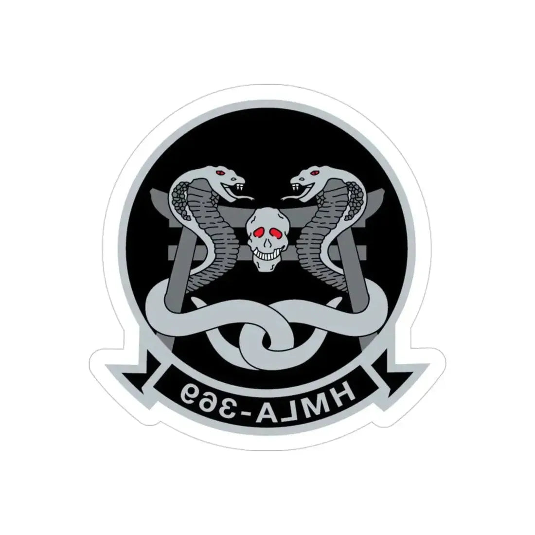 HMLA 369 (USMC) REVERSE PRINT Transparent Die-Cut STICKER - The Sticker Space