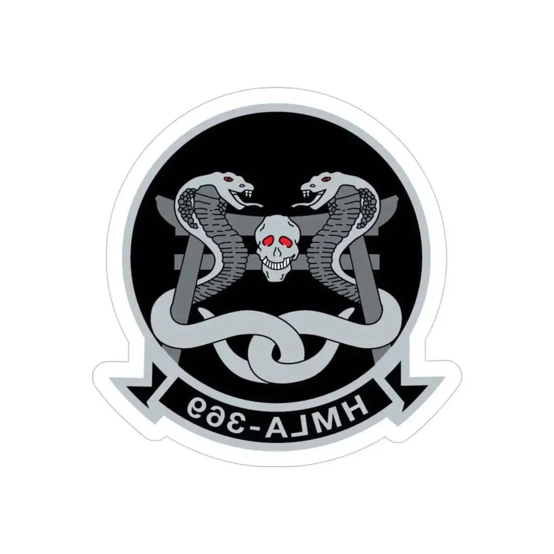 HMLA 369 (USMC) REVERSE PRINT Transparent Die-Cut STICKER - The Sticker Space