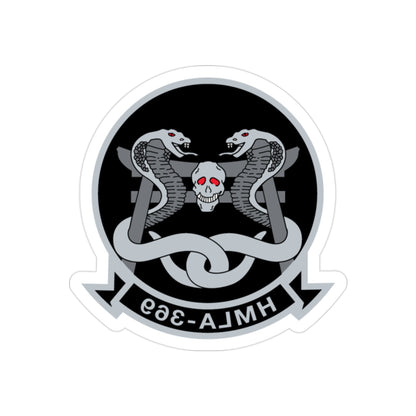 HMLA 369 (USMC) REVERSE PRINT Transparent STICKER-2" × 2"-The Sticker Space