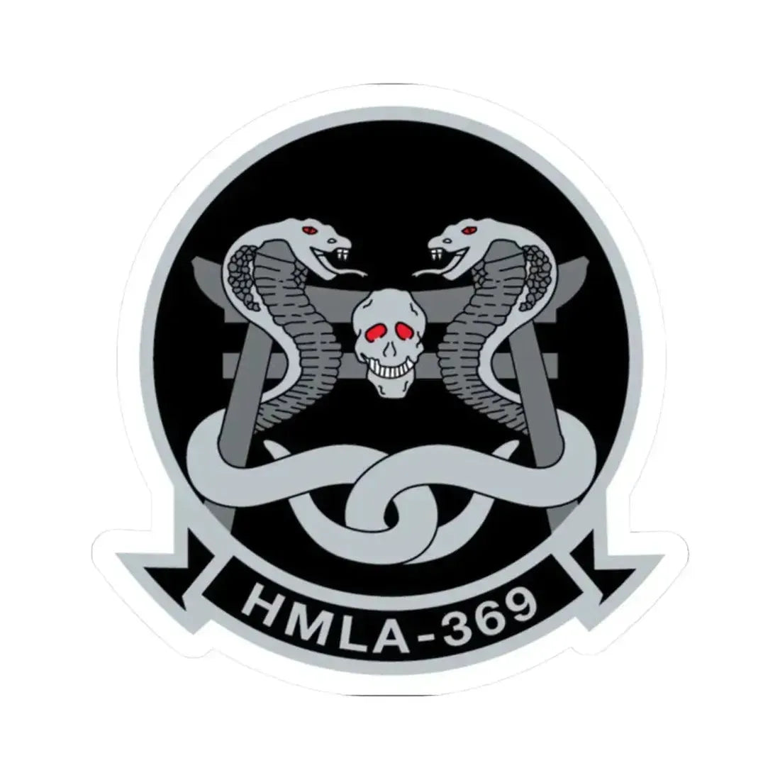 HMLA 369 (USMC) STICKER Vinyl Kiss-Cut Decal 2 Inch White - The Sticker Space