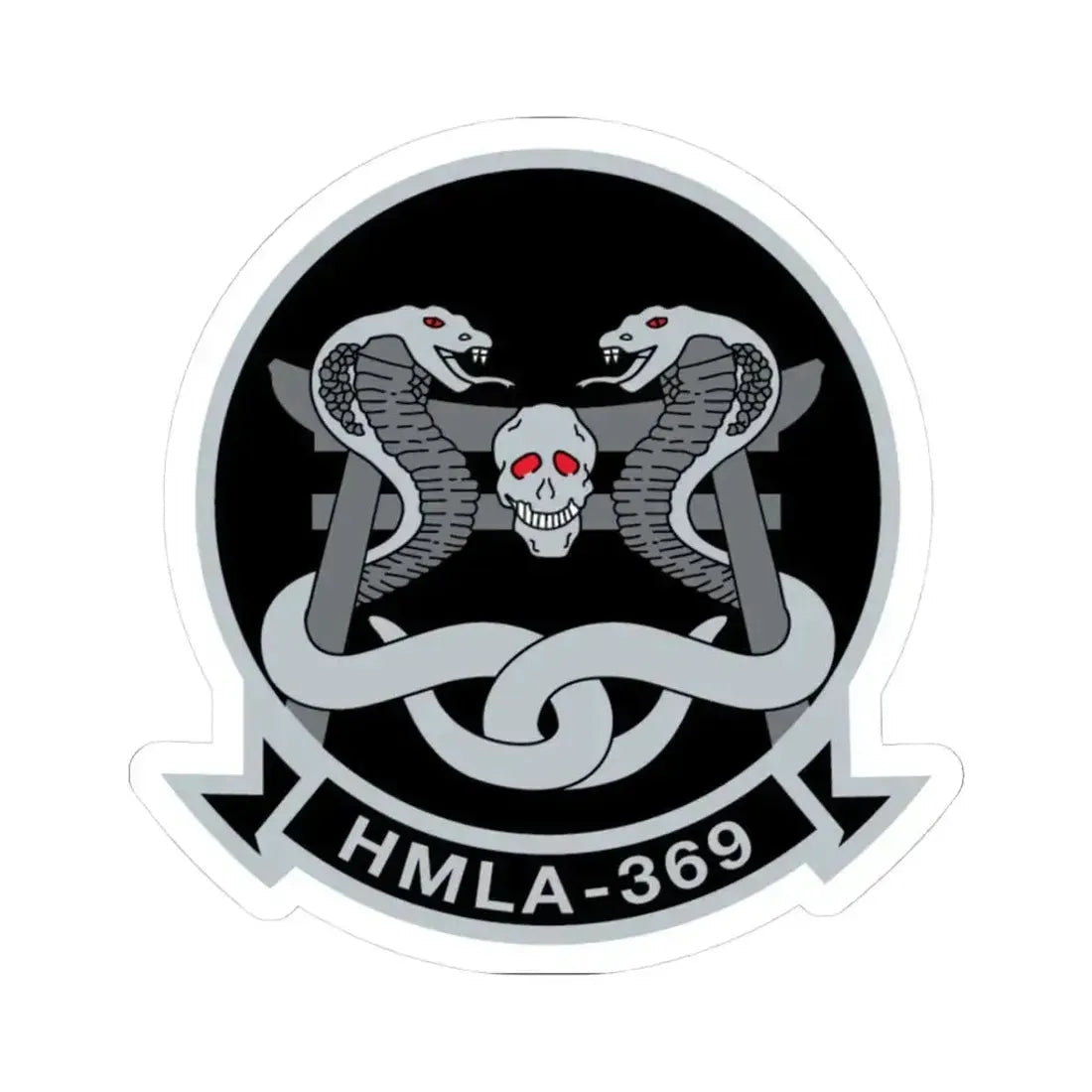 HMLA 369 (USMC) STICKER Vinyl Kiss-Cut Decal 3 Inch White - The Sticker Space