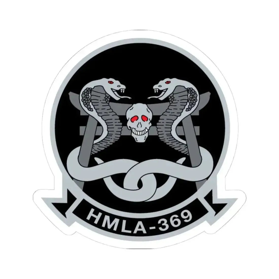 HMLA 369 (USMC) STICKER Vinyl Kiss-Cut Decal 4 Inch White - The Sticker Space