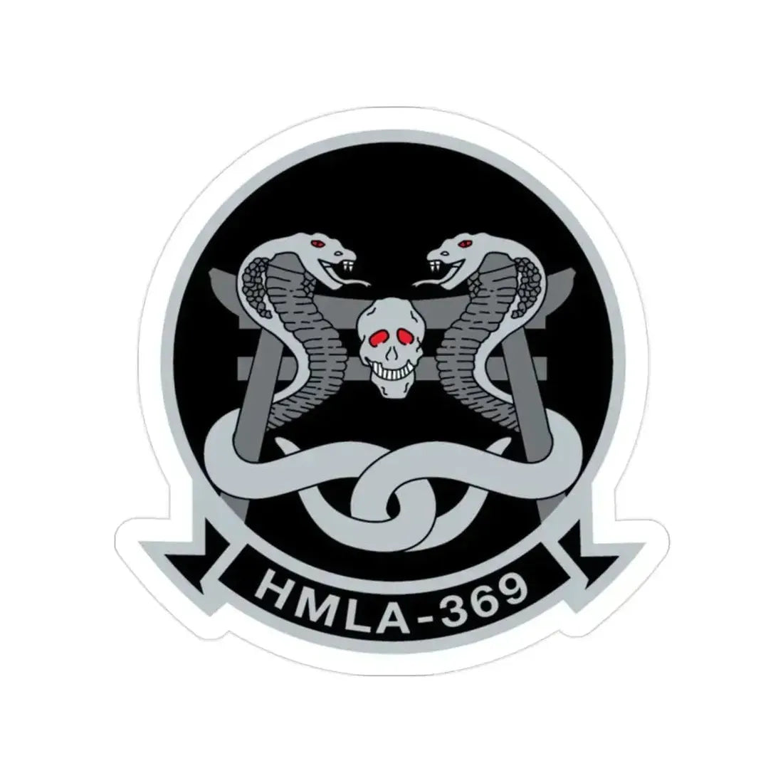 HMLA 369 (USMC) Transparent STICKER Die-Cut Vinyl Decal 2 Inch - The Sticker Space