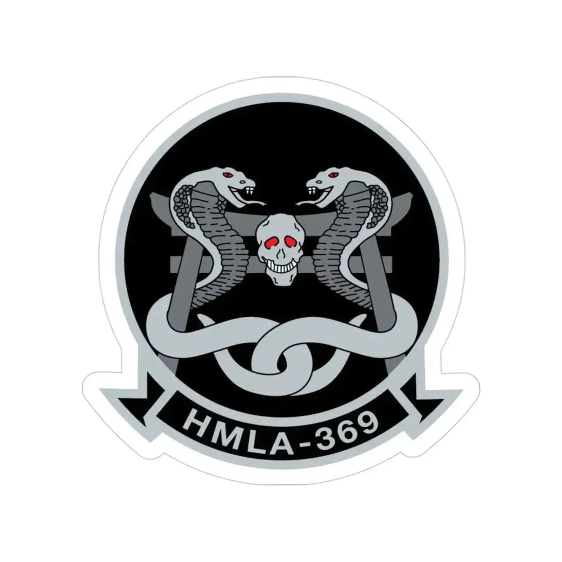 HMLA 369 (USMC) Transparent STICKER Die-Cut Vinyl Decal 3 Inch - The Sticker Space