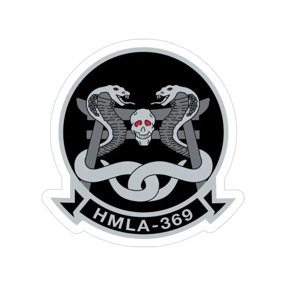 HMLA 369 (USMC) Transparent STICKER Die-Cut Vinyl Decal 3 Inch - The Sticker Space