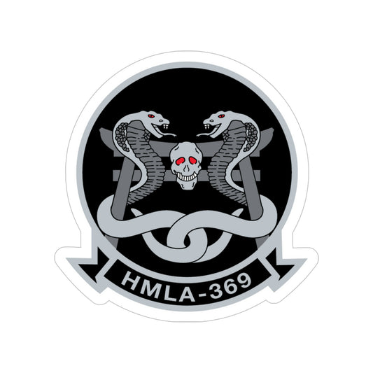 HMLA 369 (USMC) Transparent STICKER Die-Cut Vinyl Decal-6 Inch-The Sticker Space