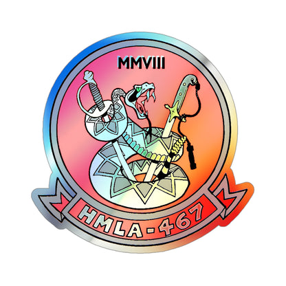 HMLA 467 (USMC) Holographic STICKER Die-Cut Vinyl Decal-3 Inch-The Sticker Space