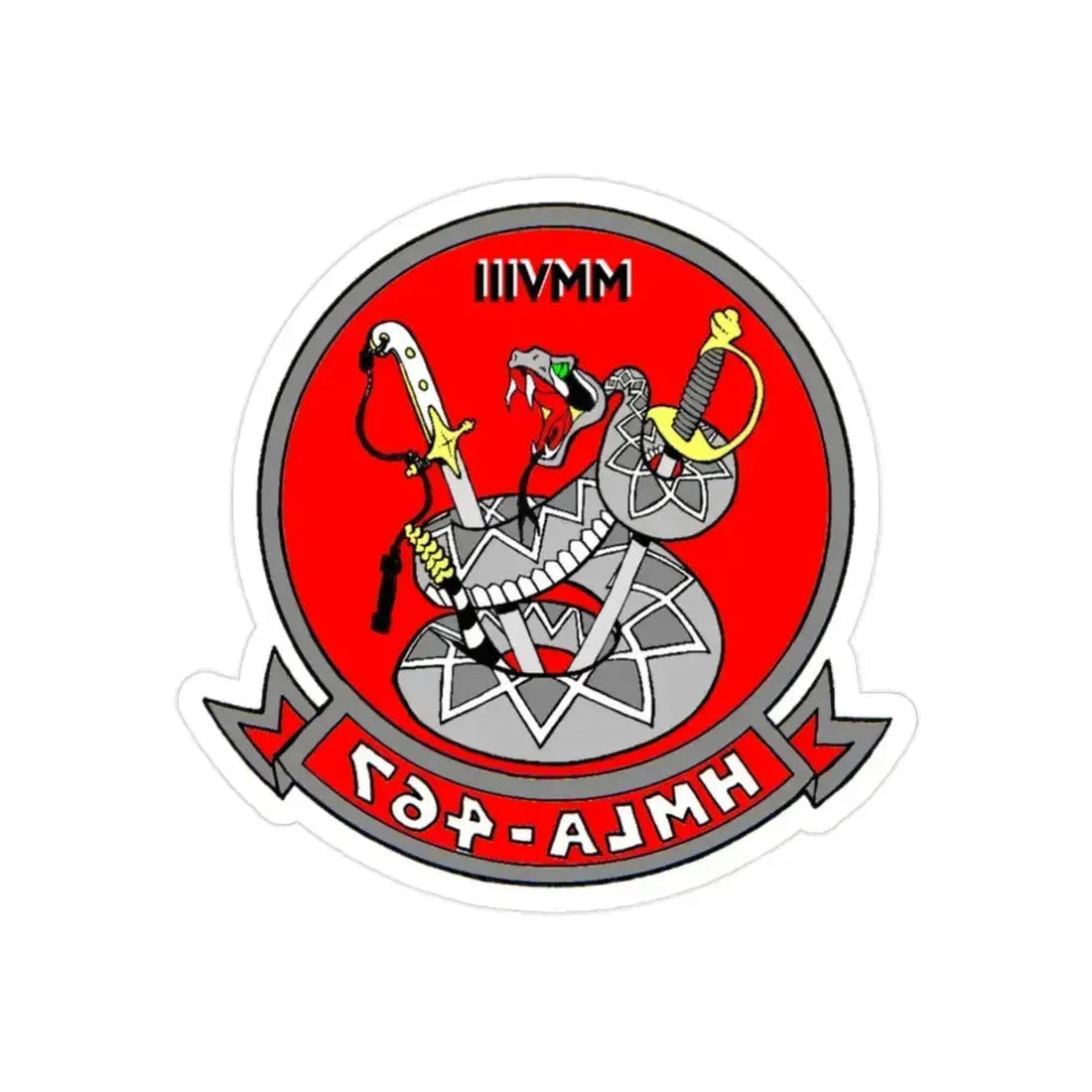 HMLA 467 (USMC) REVERSE PRINT Transparent Die-Cut STICKER 2 Inch Die-Cut Transparent - The Sticker Space