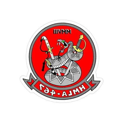HMLA 467 (USMC) REVERSE PRINT Transparent Die-Cut STICKER 3 Inch Die-Cut Transparent - The Sticker Space