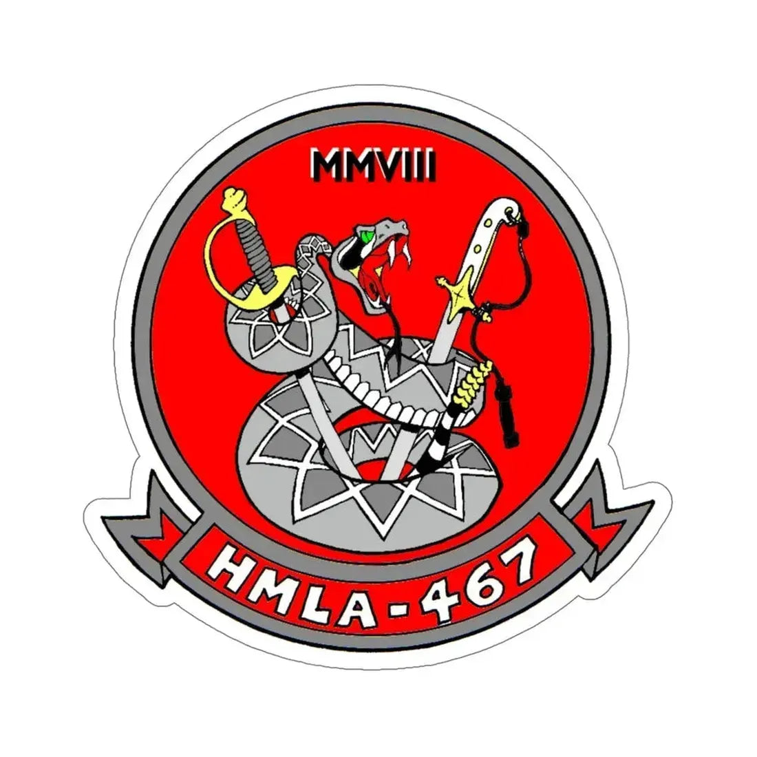 HMLA 467 (USMC) STICKER Vinyl Die-Cut Decal 5 Inch - The Sticker Space