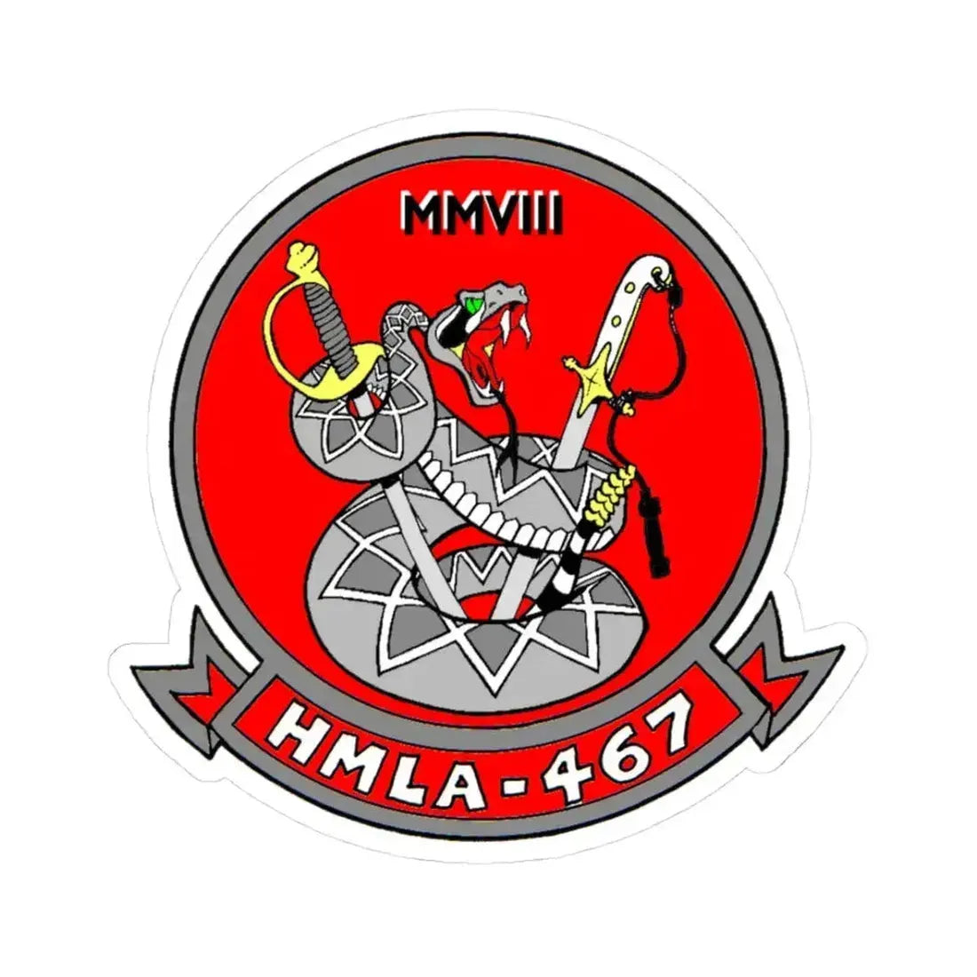 HMLA 467 (USMC) STICKER Vinyl Kiss-Cut Decal 3 Inch White - The Sticker Space