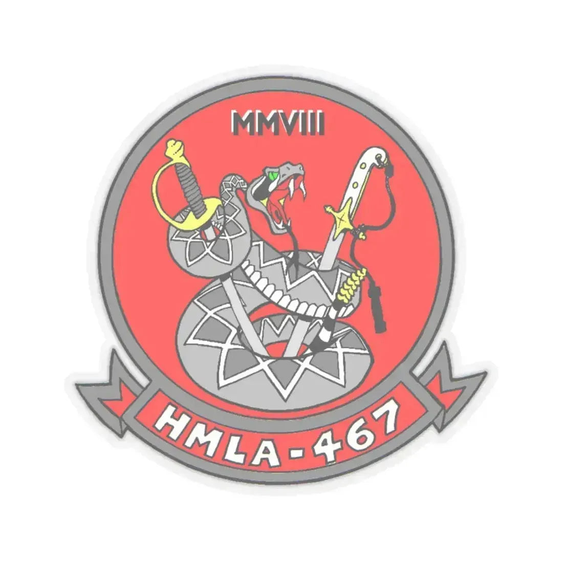 HMLA 467 (USMC) STICKER Vinyl Kiss-Cut Decal 4 Inch Transparent - The Sticker Space