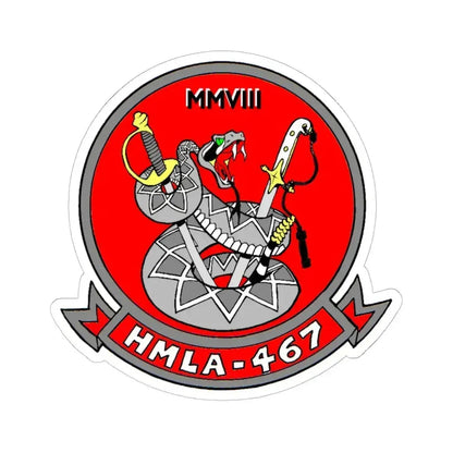 HMLA 467 (USMC) STICKER Vinyl Kiss-Cut Decal 6 Inch White - The Sticker Space