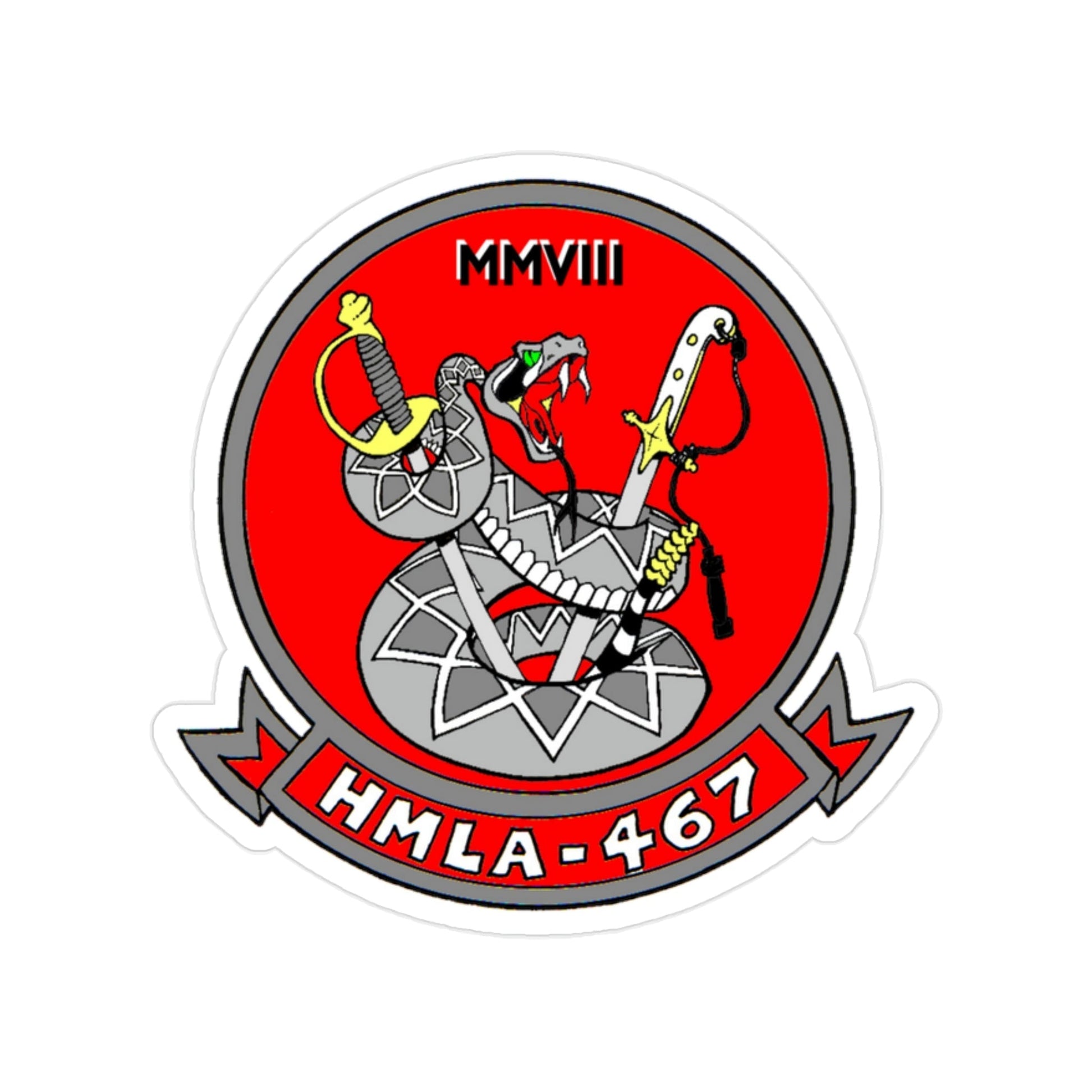 HMLA 467 (USMC) Transparent STICKER Die-Cut Vinyl Decal-2 Inch-The Sticker Space