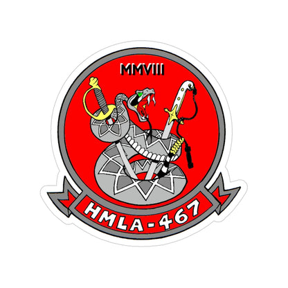 HMLA 467 (USMC) Transparent STICKER Die-Cut Vinyl Decal-4 Inch-The Sticker Space