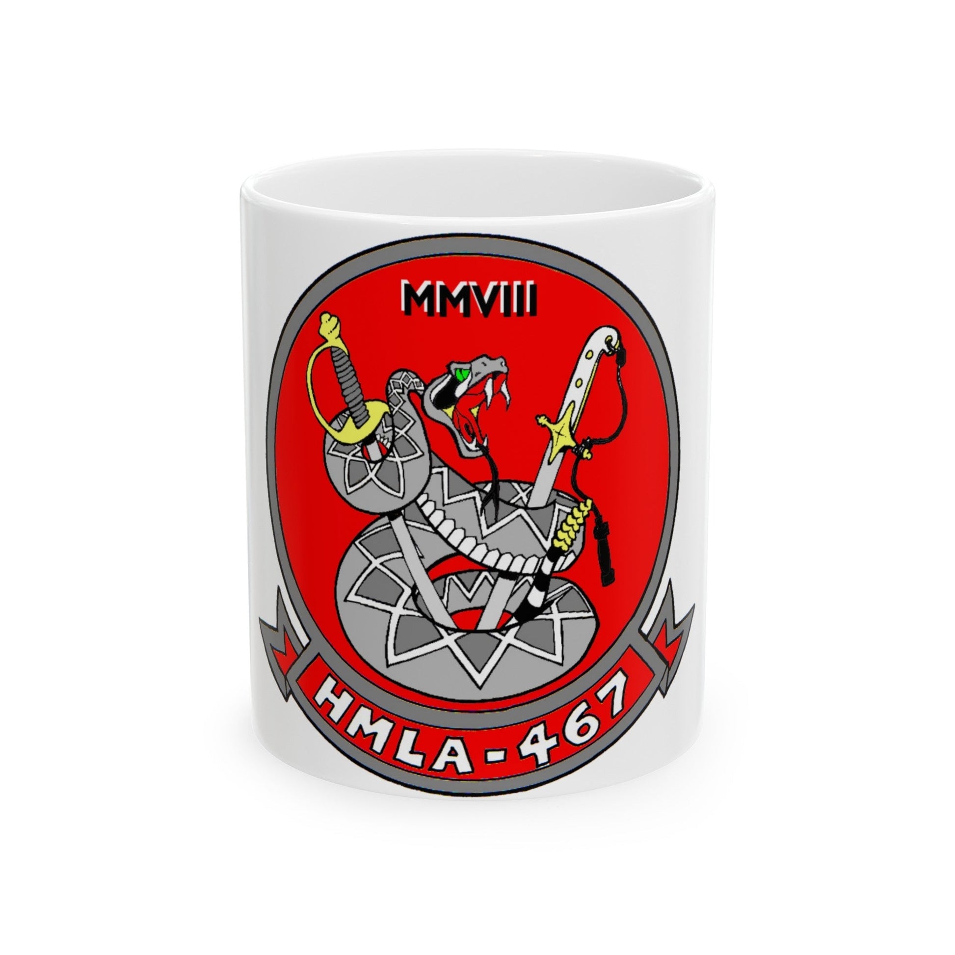 HMLA 467 (USMC) White Coffee Mug-11oz-The Sticker Space