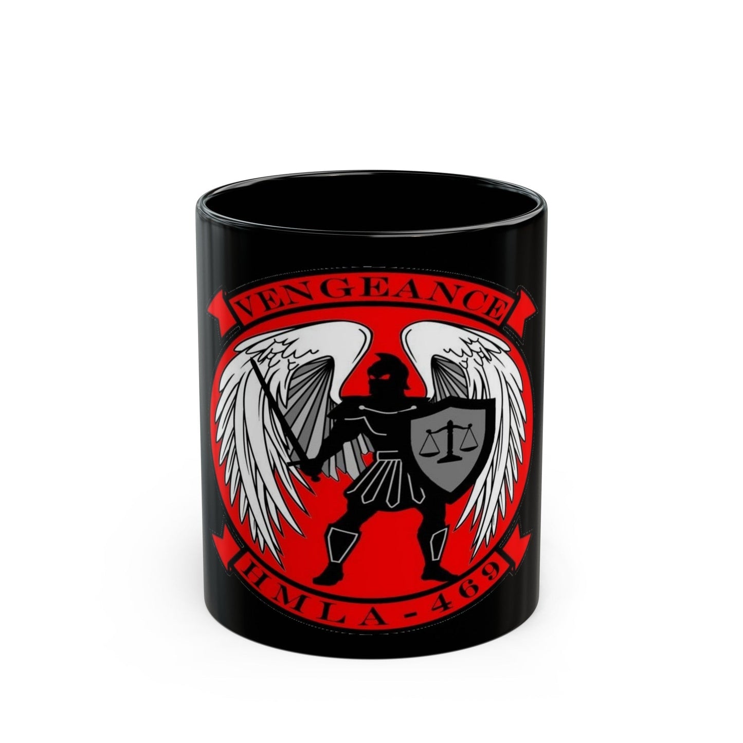 HMLA 469 Vengeance (USMC) Black Coffee Mug-11oz-The Sticker Space