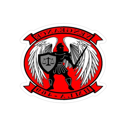 HMLA 469 Vengeance (USMC) REVERSE PRINT Transparent STICKER-2" × 2"-The Sticker Space