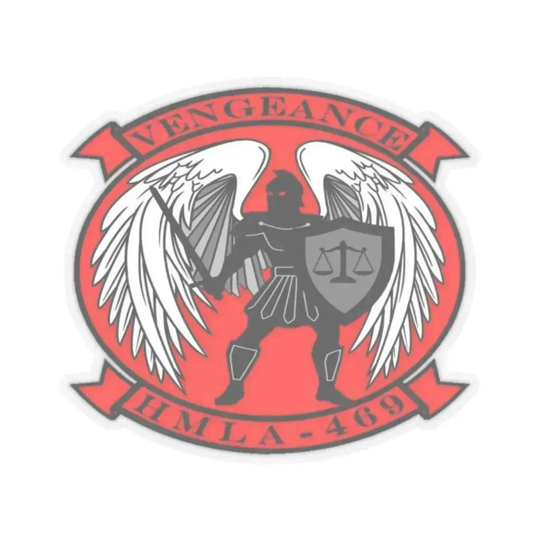HMLA 469 Vengeance (USMC) STICKER Vinyl Kiss-Cut Decal 2 Inch Transparent - The Sticker Space