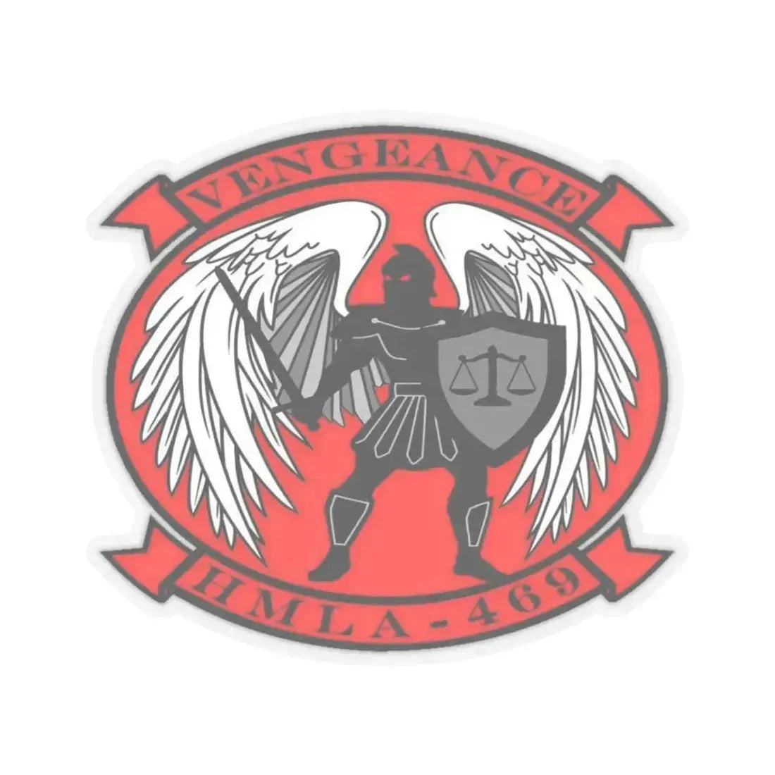 HMLA 469 Vengeance (USMC) STICKER Vinyl Kiss-Cut Decal 3 Inch Transparent - The Sticker Space