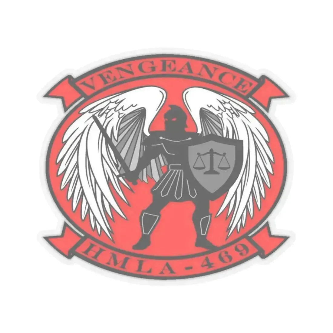 HMLA 469 Vengeance (USMC) STICKER Vinyl Kiss-Cut Decal 6 Inch Transparent - The Sticker Space