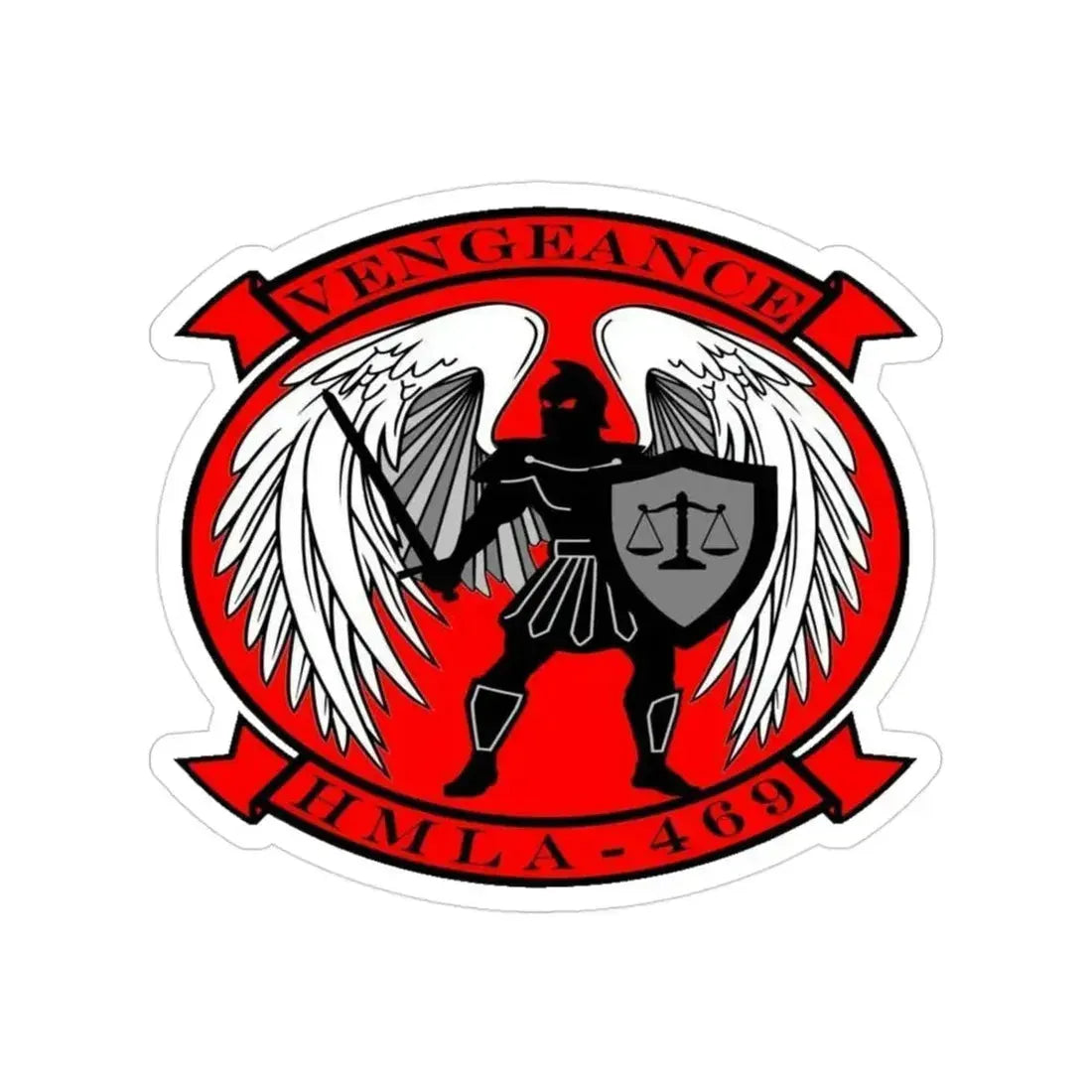 HMLA 469 Vengeance (USMC) Transparent STICKER Die-Cut Vinyl Decal 3 Inch - The Sticker Space