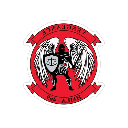 HMLA 469 Vengeance v2 (USMC) REVERSE PRINT Transparent Die-Cut STICKER 3 Inch Die-Cut Transparent - The Sticker Space