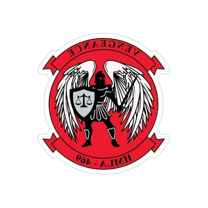 HMLA 469 Vengeance v2 (USMC) REVERSE PRINT Transparent Die-Cut STICKER 6 Inch Die-Cut Transparent - The Sticker Space