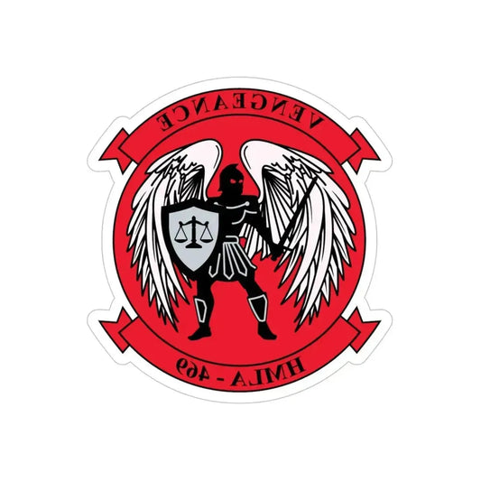 HMLA 469 Vengeance v2 (USMC) REVERSE PRINT Transparent Die-Cut STICKER 6 Inch Die-Cut Transparent - The Sticker Space