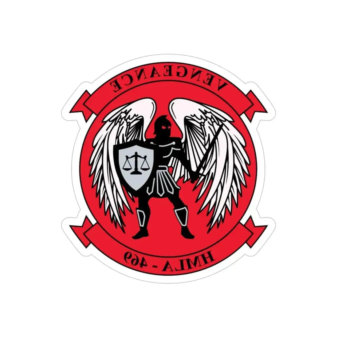 HMLA 469 Vengeance v2 (USMC) REVERSE PRINT Transparent Die-Cut STICKER - The Sticker Space